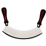 Hachoir - 32 dumas - berceuse - lame acier inoxydable - double manche bois - longueur lame 25 cm