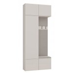 Haga - porte - manteau 3 crochets et armoire - vestiaire dentr�e avec si�ge 238x100x35 cm - beige cachemire ...