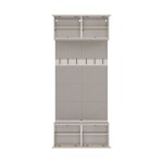 Haga - porte - manteau 6 crochets - vestiaire dentr�e avec si�ge 238x100x35 cm - beige cachemire