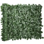 Haie artificiel outsunny brise - vue dcoration rouleau 3l x 1h m feuillage raliste anti - uv vert fonc ...