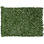 Haie artificiel outsunny brise - vue dcoration rouleau 3l x 1h m feuillage raliste anti - uv vert fonc ...