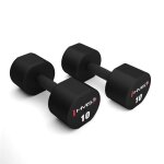 Halt�res en acier avec rev�tement tpu - hms - 2 x 10 kg - noir - rev�tement tpu r�sistant - poign�e ergonomiqu ...
