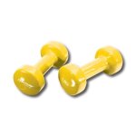 Haltres de musculation tunturi - lot de 2 - vynil - 15 kg - jaune