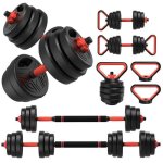 Haltres rglables 4 en 1 - ensemble cologique haltres 20 kg - convertible en barre kettlebell poignes ...