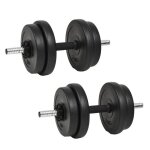 Halt�re - vidaxl - 40 kg - acier chrom� - plaques en b�ton - serrure �toile