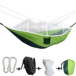 Hamac 260x140 cm - taffeta nylon - avec moustiquaire et sac - l�ger r�sistant anti - moustiques - vert ...