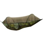 Hamac de camping ultra - lger avec moustiquaire nylon parachute respirant charge 300kg 2 mousquetons ...