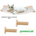 Hamac pour chat - 7. 5 * 53. 5 * 46. 5cm - lit mural pour chat - jeu de griffoirs pour chat - blanc - ...