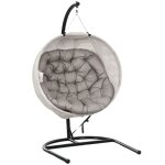 Hamac extrieur en forme d?oeuf balanoire pliante avec porte - gobelets sige lavable amovible cadre ...