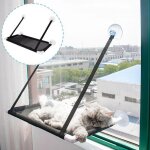 Hamac de fen�tre chat 60x31cm noir amovible ventouse capacit� de charge maximale 20kg
