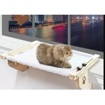 Hamac de fenêtre pour chat 62x38cm - lit suspendu avec support en bois - plateforme de repos et observation ... Hamac de fenêtre pour chat 62x38cm - lit suspendu avec support en bois - plateforme de repos et observation ...