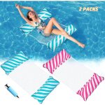 Hamac flottant 2pcs 4 - en - 1 hamac onflable piscine hamac deau onflable pliable flottantes hamac flotteur ...