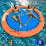 Hamac gonflable flotteur rond boue pour lac et piscine pour 2  6 personnes pompe et accessoires inclus ...