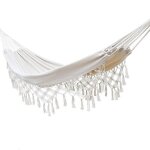 Hamac � pampilles toile d�contract�e hamac int�rieur double ou simple chaise suspendue � pampilles blanc ...