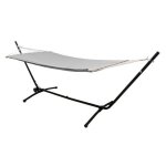 Hamac avec support 2 personnes ajustable - amanka - noir gris - mtal - meuble de jardin