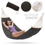 Hamac de jardin et camping 2 personnes 200x150 cm 240 kg gris - campela (ca1701gry)