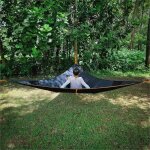 Hamac triangulaire suspendu 280x280x280cm noir pour 3 - 4 personnes camping jardin arbrestented�tente ...