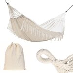 Hamac tutumi 400256 2 personnes chaise suspendue blanc 270x150x1cm