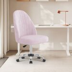 Chaise de bureau avec dossier en velours chaise coiffeuse pivotant r�glable avec roulettes pour coiffeusechamb ...