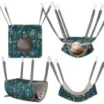 Hamster hamac house lot 4 accessoires vables pour cage rats cochon in lit doux pour furet fleur verte ...