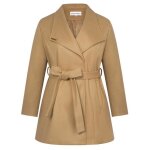 Hanna nikole manteau femme avec ceinture lgant chaud marron taille 50