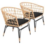 Lot de 2 fauteuils en rotin synth�tique avec coussins aiko
