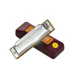 Harmonica 10 trous - orgue  bouche - cl do - cuivre chrom - design lgant - compact 102x27x19 mm