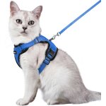 Rabbitgoo harnais chat harnais petit chien avec laisse bleu m harnais chaton r�glable collier harnais ...