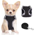 Harnais pour chiens petite taille et taille moyenne harnais et laisse pour chiots harnais en maille xxs#noir ...