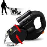 Harnais doubles pour chiens - xvx - laisse r�tractable 3m - poign�e antid�rapante - s�curit� nocturne ...