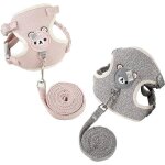 Harnais et laisse pour animal de compagnie - handeiu - lot de 2 - 120 cm - respirant - ajustable