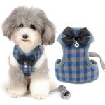 Harnais et laisse petit chien anti traction avec n?ud papillon cloche de scuritanti - fuite reglable ...