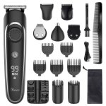 Hatteker rasoir electrique homme 6 en 1 tondeuse cheveux barbe nez oreilles corps �tanche ipx7 rechargeable ...