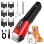 Hatteker tondeuse pour animal 7500rpm tondeuse �lectrique pour chien et chat sans fil lumi�re led coupe ...