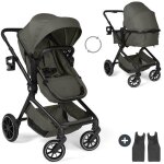 Hauck - poussette citadine 2 - en - 1 - convert n care - 4 roues anti - crevaison - olive