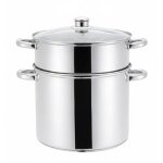 Haussmann h�ritage couscoussier / cuit vapeur / faitout 3 en 1 - inox14litre / 26cm?tous feux dont induction?c ...