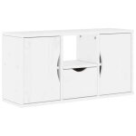 Haut de gamme - meuble tv avec tiroir odda blanc 79x24x40 cm - bois massif pin eu03 4550832