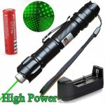 Haute puissance laser vert rglable brler laser vert pointeur stylo laser avec chargeur de batterie ...