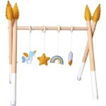 Hb. ye portique d?veil en bois bb jouet montessori gym d?activite centre - 23