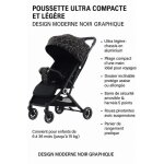 Hb91 boutique poussette canne ultra compacte et lgre - design moderne noir graphique