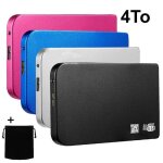 Hdd 2. 5 disque dur externe mobile portable stockage 4to 4tb argent 12 * 7 * 1cm usb 3. 0 avec pochette ...