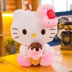 Hello kitty embrasse un chat glac jouets en peluche cadeaux de vacances pour les enfants poupe en peluche ...