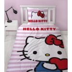 Hello kitty parure de lit enfant imprime rversible modle coeur housse de couette 140x200 cm taie d?oreiller ...