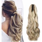 Henf - 50cm postiche queue de cheval avec pince extensions de cheveux naturel a clip ondul extension ...