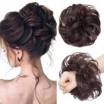 Henf - postiche chignon extensions a clip cheveux naturel scrunchy onduls boucls hair bun queue de ...