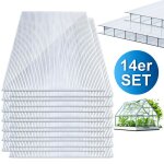 Hengda 14x plaques de polycarbonate creux 4mm 121x605cm vitrage serre de jardin r�sistant uv