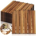 Hengda carreaux de bois carreaux de bois dacacia lot de 33 dalles en bois d?acacia classique 30x30 cm ...