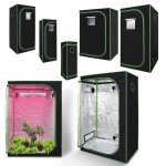 Hengda chambre de culture tente d �levage de plantes plastique reflexif80x80x180 cm noir