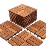 Hengda dalles de terrasse acacia mosa�que 30x30cm syst�me de clips dalle d�coupe possible 11x