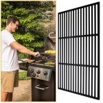 Hengda grille de cuisson en fonte �maill�e grille de barbecue accessoire pour barbecue � gaz rectangulaire ...